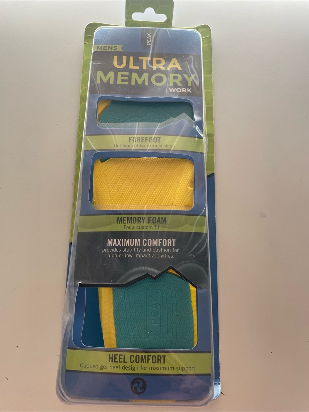 New Peak I sled Ultra Memory Work Men’s Insoles One Size Fits Most  Set Of 2